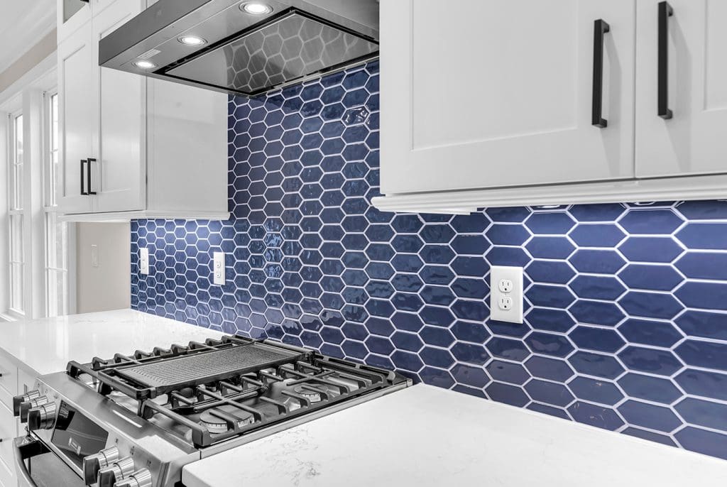 Kitchen backsplash detail showing how design choices can be high quality and low maintenance.