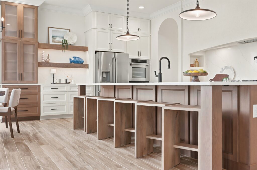 Modern custom kitchen showcasing popular retirement home features for comfortable retirement living in Myrtle Beach.