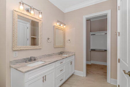bathroom of Flowerdale home by swift creek homes