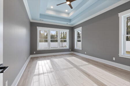bedroom of Green Lake home by swift creek homes