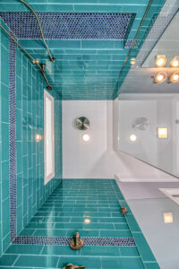 shower in bathroom of Seagrass home by swift creek homes