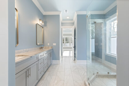 bathroom of Green Lake home by swift creek homes