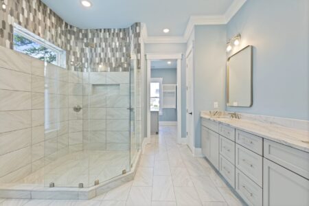 bathroom of Green Lake home by swift creek homes