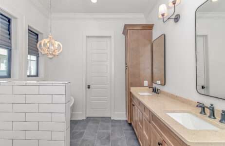 bathroom of Atlantic Beach home by swift creek homes