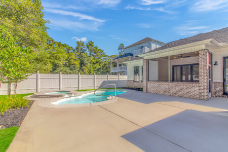 exterior porch and pool of Atlantic Beach home by swift creek homes