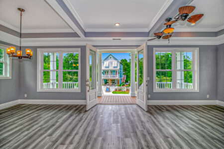 living room of Seagrass home by swift creek homes
