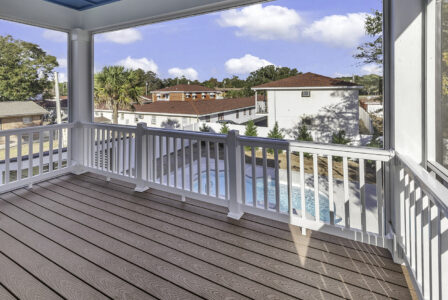 porch and pool of Atlantic Beach 2 home by swift creek homes