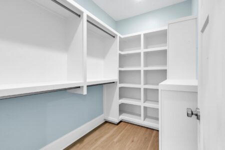 closet of Tidewater 1 home by swift creek homes