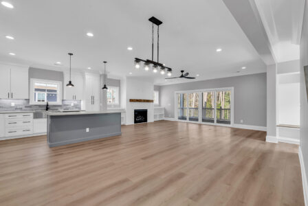 living room and kitchen of Streater home by swift creek homes