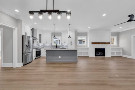 living room and kitchen of Streater home by swift creek homes