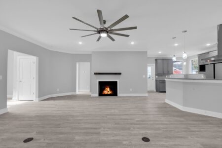 living room of Hagley home by swift creek homes