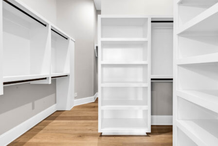master bedroom closet of Waterbridge home by swift creek homes