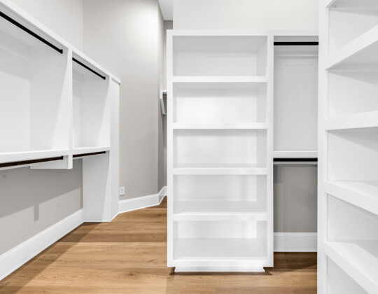master bedroom closet of Waterbridge home by swift creek homes