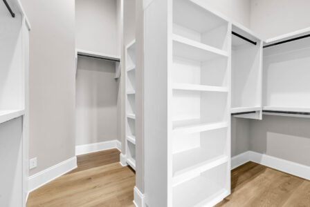 master bedroom closet of Waterbridge home by swift creek homes