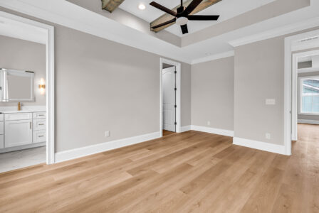 bedroom of Waterbridge home by swift creek homes
