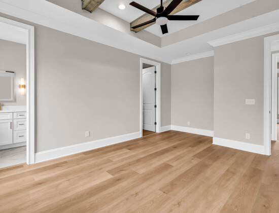 bedroom of Waterbridge home by swift creek homes