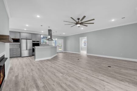 living room of Hagley home by swift creek homes