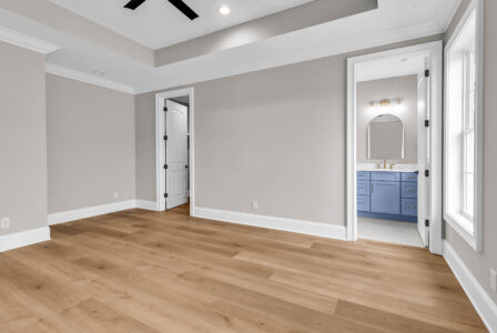 bedroom of Waterbridge home by swift creek homes