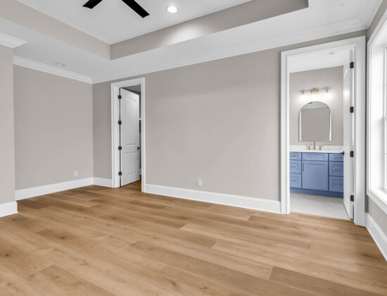 bedroom of Waterbridge home by swift creek homes