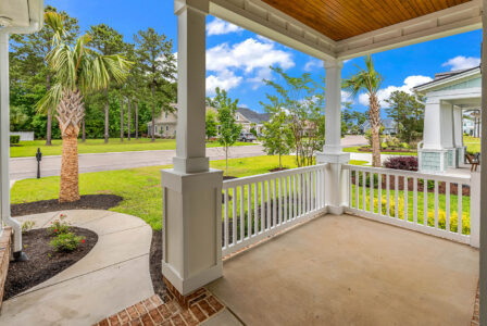 front porch of Waterbridge home by swift creek homes