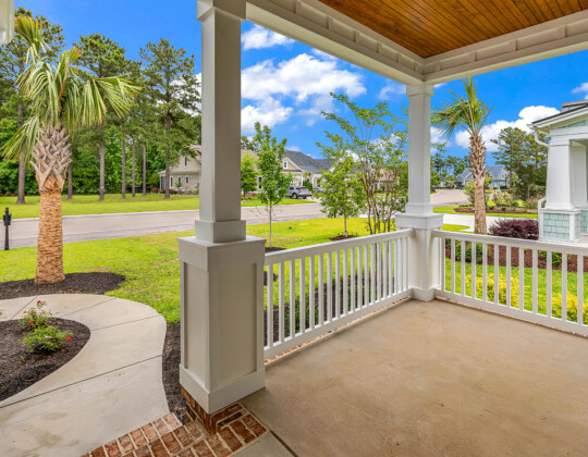 front porch of Waterbridge home by swift creek homes