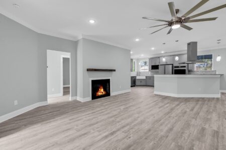 living room of Hagley home by swift creek homes
