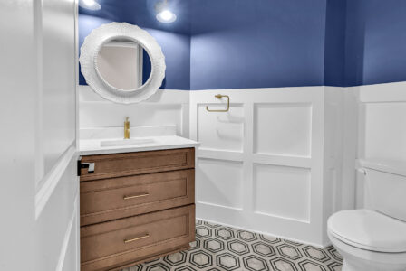 powder bathroom of Waterbridge home by swift creek homes