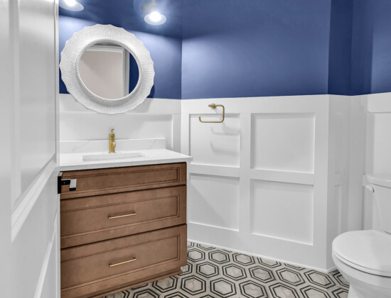 powder bathroom of Waterbridge home by swift creek homes