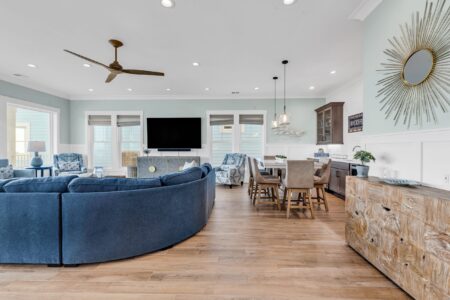living room of S Ocean home by swift creek homes