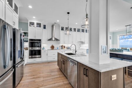 kitchen of S Ocean home by swift creek homes