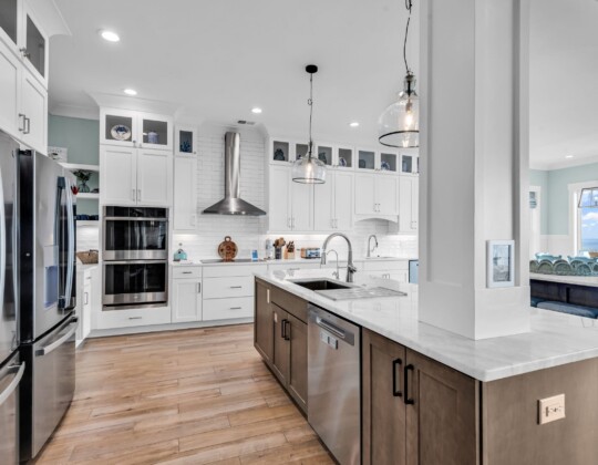 kitchen of S Ocean home by swift creek homes