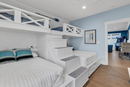 bunk room of S Ocean home by swift creek homes