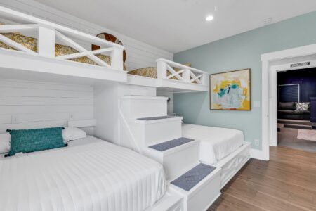 bunk room of S Ocean home by swift creek homes