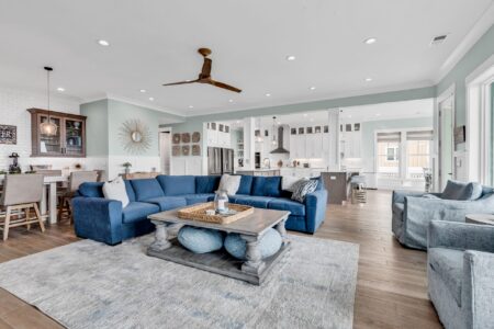 living room of S Ocean home by swift creek homes