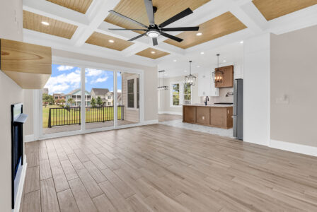 main living room and kitchen of Whispering Winds home
