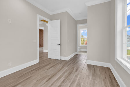 guest bedroom and ensuite bath of Whispering Winds home