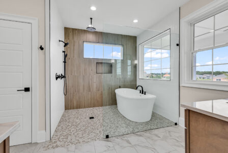primary bathroom of Whispering Winds home