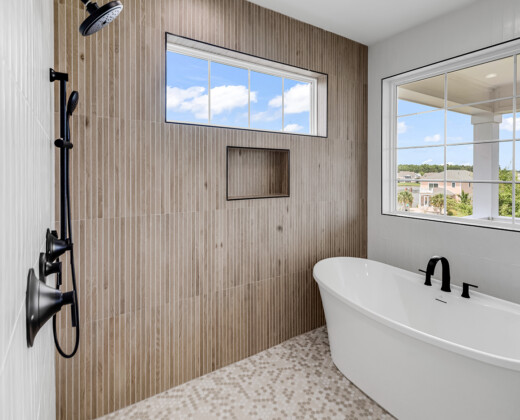 Custom bathroom design that shows why many choose to build now or wait in Myrtle Beach.