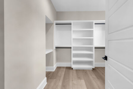 primary bedroom closet of Whispering Winds home