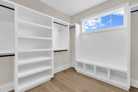 primary bedroom closet of Whispering Winds home