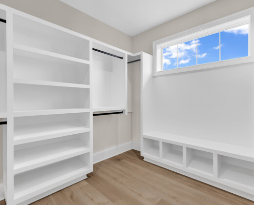 primary bedroom closet of Whispering Winds home
