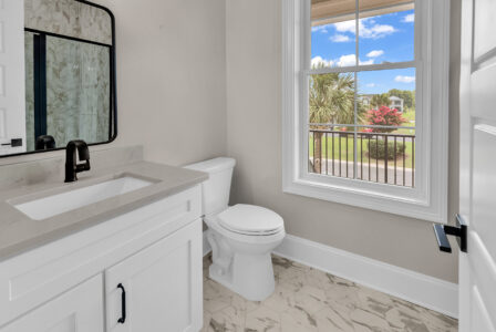 guest bathroom of Whispering Winds home