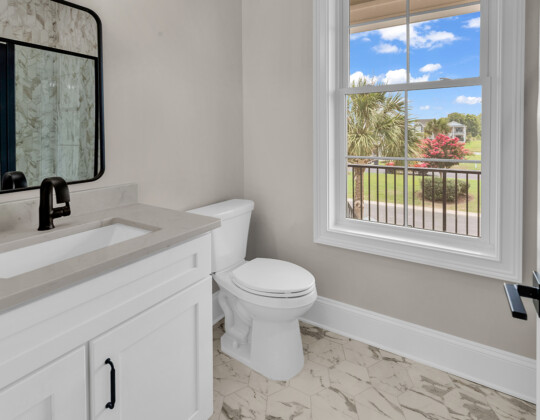 guest bathroom of Whispering Winds home