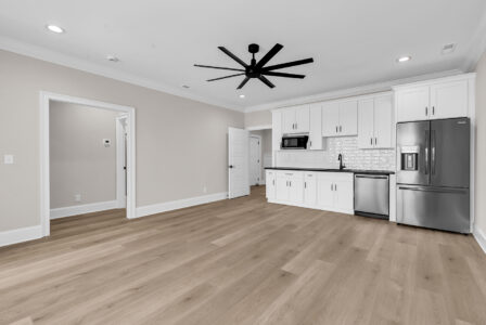 guest suite living room and kitchenette of Whispering Winds home