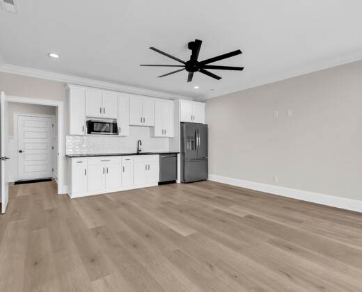 guest suite living room and kitchenette of Whispering Winds home