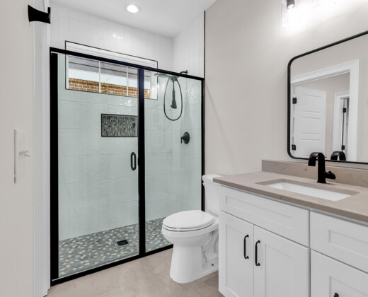 guest suite bathroom of Whispering Winds home