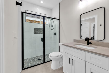 guest suite bathroom of Whispering Winds home