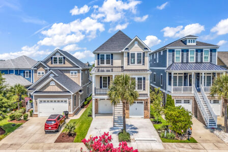 aerial front view of Whispering Winds home