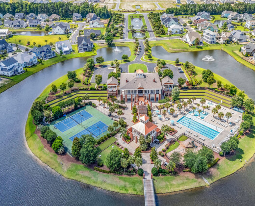 default aerial view of wispering winds amenities center