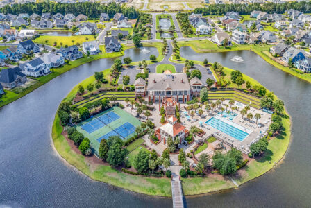 aerial view of wispering winds amenities center